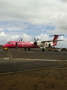 pink Qantaslink plane Dash 8