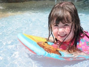 girl in pool on board