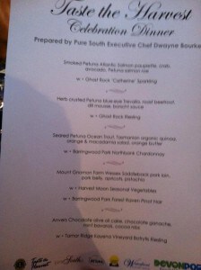 Devonport Food and Wine Festival Taste the Harvest dinner