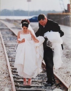 wedding on train tracks