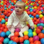 Baby in ball pit