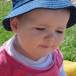 baby with sun hat