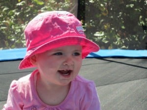 baby girl with hat on