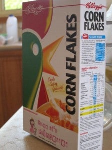 personalised Kelloggs Corn Flakes cereal box